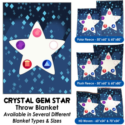 Crystal Gem Star - Throw Blanket / Tapestry Wall Hanging