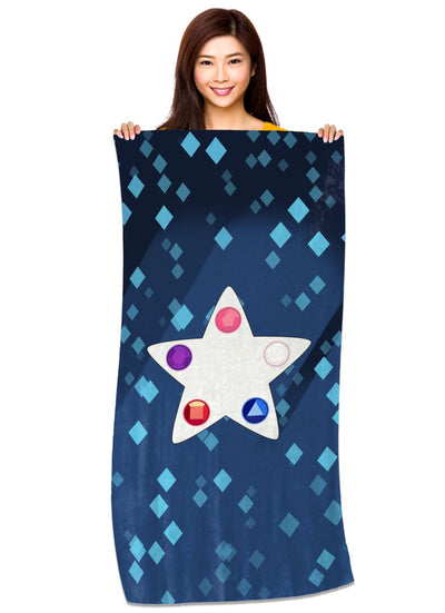 Crystal Gem Star - Microfiber Beach Towel