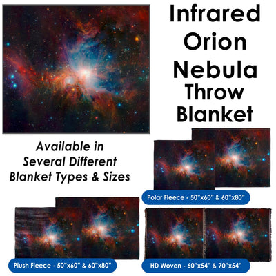 Infrared View of the Orion Nebula - Throw Blanket / Tapestry Wall Hanging