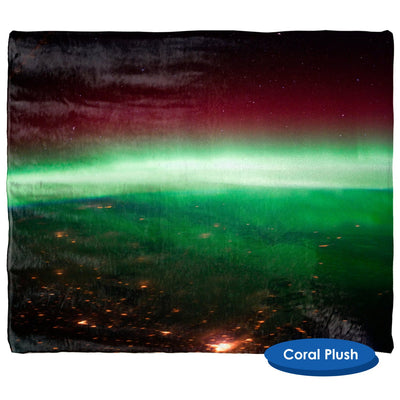 HD Space Photo, Aurora Borealis over Canada Throw Blanket / Tapestry Wall Hanging