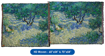 Vincent van Gogh&#39;s "The Olive Orchard" - Throw Blanket / Tapestry Wall Hanging