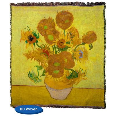 Van Gogh - 15 Sunflowers Throw Blanket / Tapestry Wall Hanging