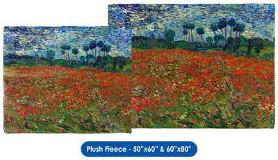 Vincent van Gogh&#39;s "Field with Poppies" - Throw Blanket / Tapestry Wall Hanging