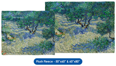 Vincent van Gogh&#39;s "The Olive Orchard" - Throw Blanket / Tapestry Wall Hanging