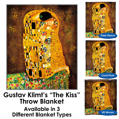 The Kiss Gustav Klimt Throw Blanket / Tapestry Wall Hanging - Standard Multi-color