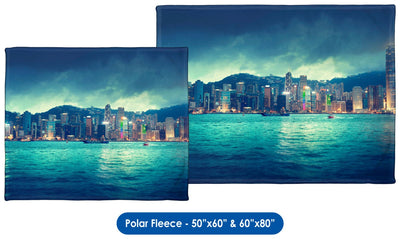 Hong Kong Skyline - Throw Blanket / Tapestry Wall Hanging