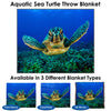 Aquatic Sea Turtle Throw Blanket / Tapestry Wall Hanging