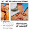 Reclining Gray Wolf 30" x 60" Microfiber Beach Towel