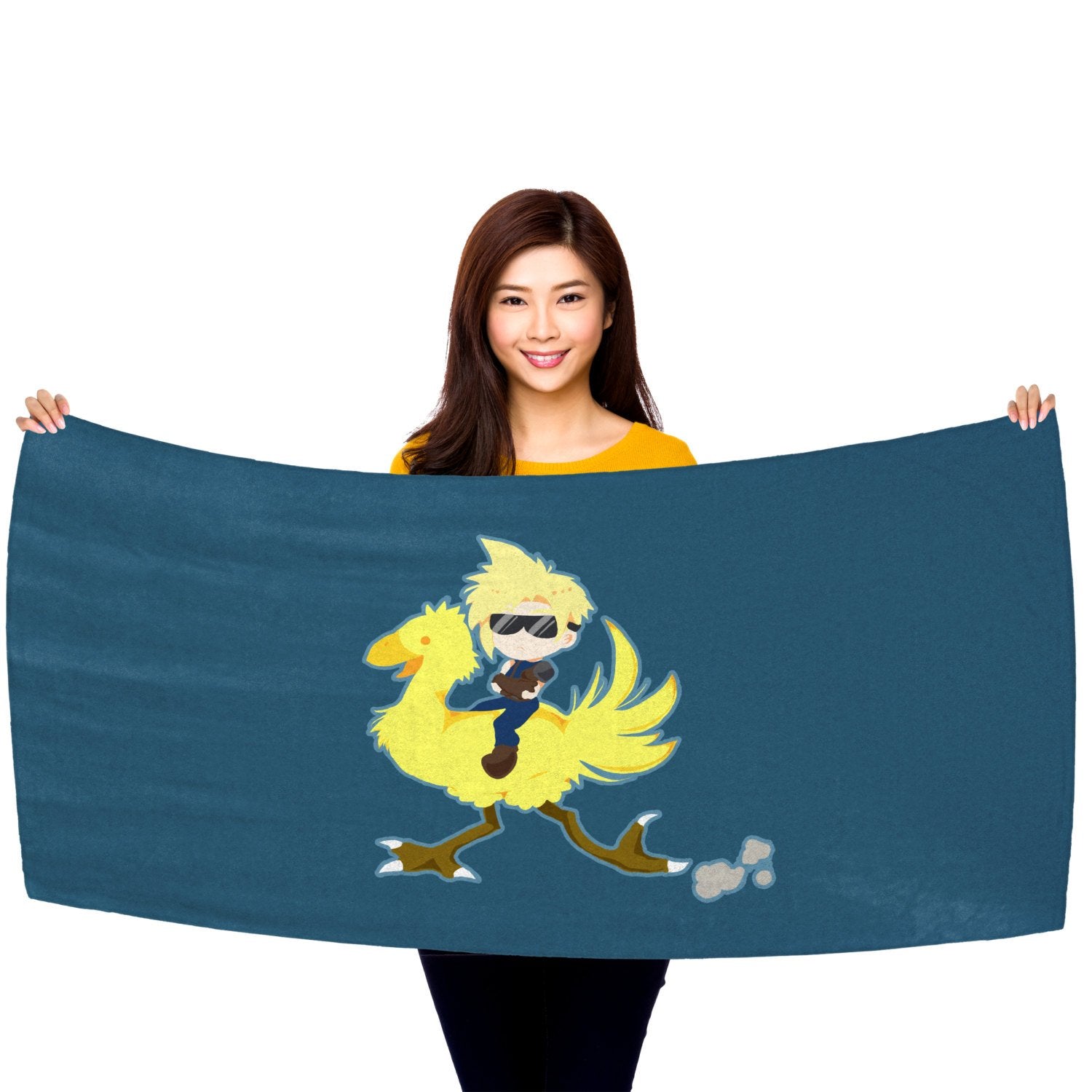 Chocobo Rider Cloud 30" x 60" Microfiber Beach Towel