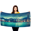 Hong Kong Skyline 30" x 60" Microfiber Beach Towel