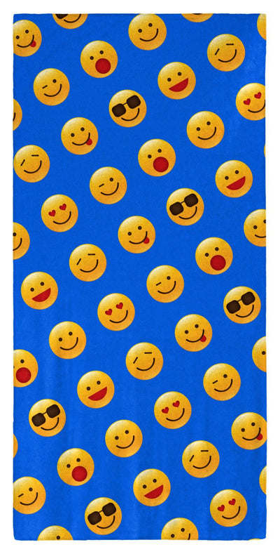 Emoji Pattern (Shiny Icons) 30" x 60" Microfiber Beach Towel