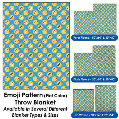 Emoji Pattern (Flat Color) Throw Blanket / Tapestry Wall Hanging