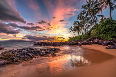 Hawaiian Sunset at Secret Cove, Maui - Canvas Wrap Print