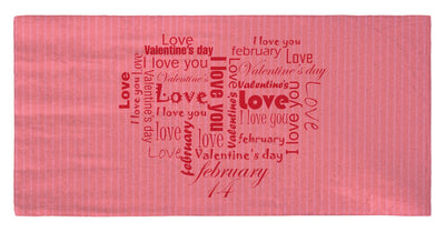 Valentine&#39;s Day - Word Cloud Heart 30" x 60" Microfiber Beach Towel