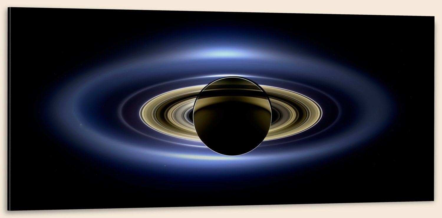 Cassini, Saturn in Silhouette (32" x 48") - Canvas Wrap Print
