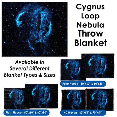 Cygnus Loop Nebula - Throw Blanket / Tapestry Wall Hanging