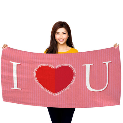 Valentine&#39;s Day - I Heart You 30" x 60" Microfiber Beach Towel