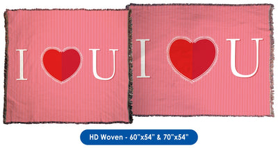 Valentine&#39;s Day - I Heart You Throw Blanket / Tapestry Wall Hanging