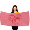 Valentine&#39;s Day - Word Cloud Heart 30" x 60" Microfiber Beach Towel