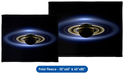 Cassini, Saturn in Silhouette - Throw Blanket / Tapestry Wall Hanging