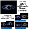 Cassini, Saturn in Silhouette - Throw Blanket / Tapestry Wall Hanging