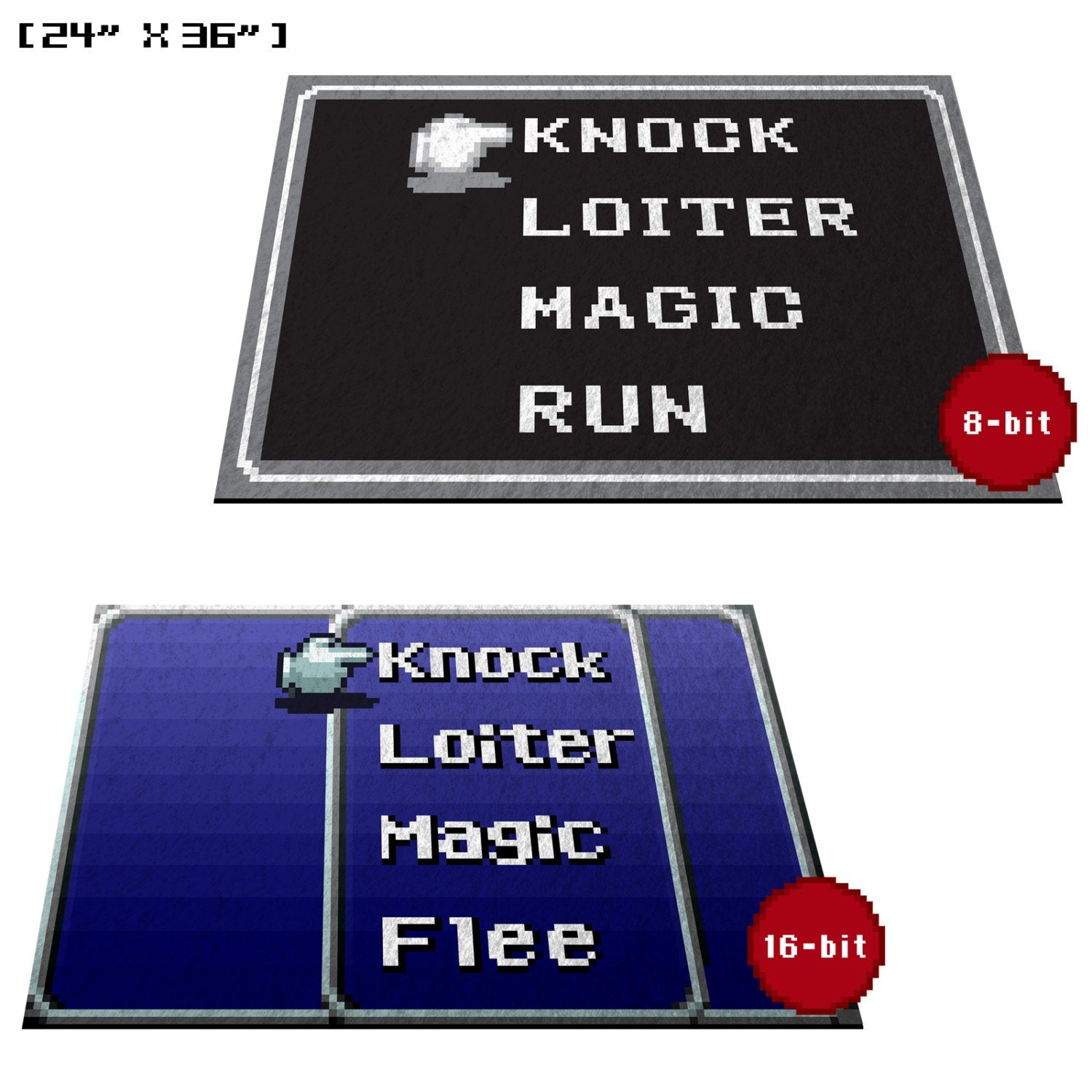 Retro RPG Menu 24"x 36" Doormat Welcome Floormat