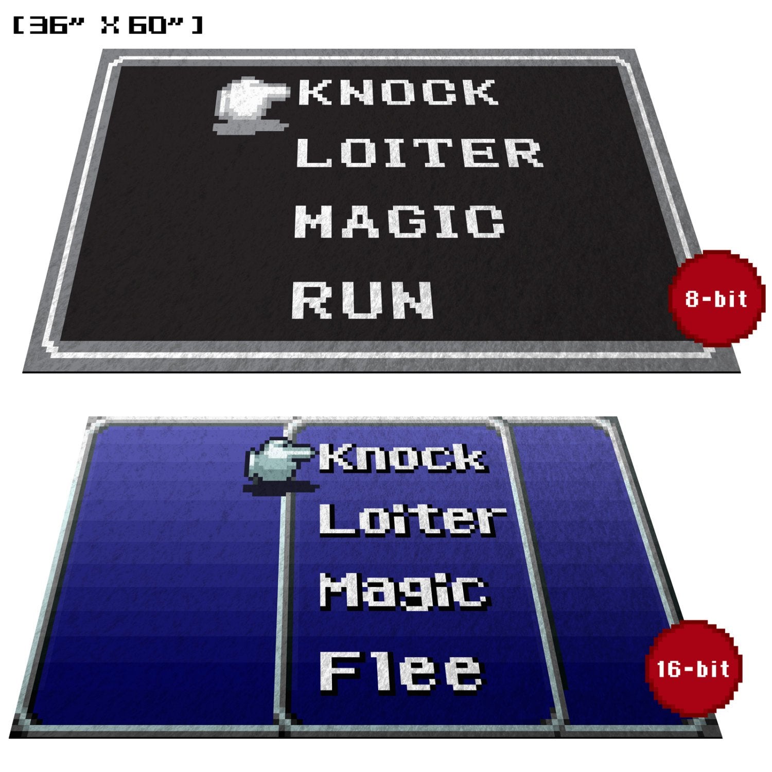 Retro RPG Menu 36" x 60" Doormat Welcome Floormat