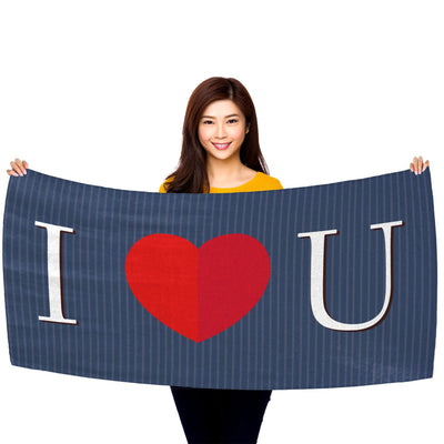 Valentine&#39;s Day - I Heart You (For Him) 30" x 60" Microfiber Beach Towel