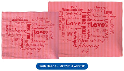 Valentine&#39;s Day - Word Cloud Heart Throw Blanket / Tapestry Wall Hanging