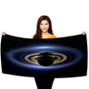 Cassini, Saturn in Silhouette 30" x 60" Microfiber Beach Towel