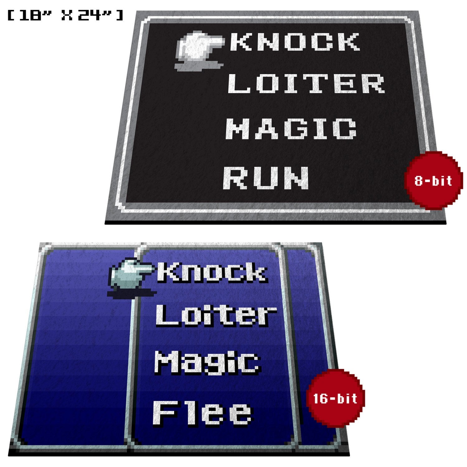 Retro RPG Menu 18" x 24" Doormat Welcome Floormat