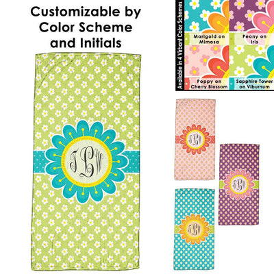 Blooming Spring Monogrammed Beach Towel