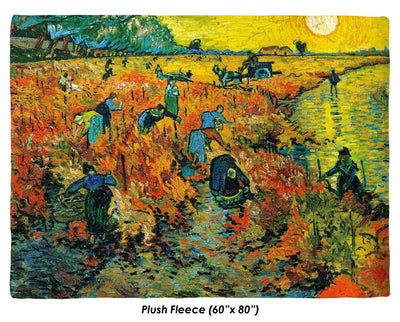 Vincent Van Gogh, The Red Vineyard - Throw Blanket / Tapestry Wall Hanging