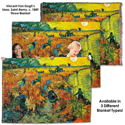 Vincent Van Gogh, The Red Vineyard - Throw Blanket / Tapestry Wall Hanging
