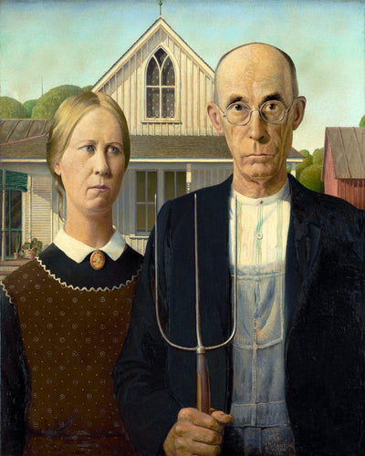 American Gothic by Grant Wood - Canvas Wrap Print
