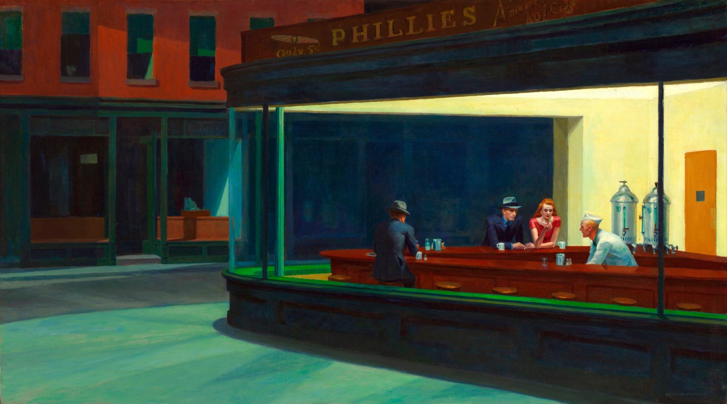 Nighthawks by Edward Hopper (24" x 48") - Canvas Wrap Print