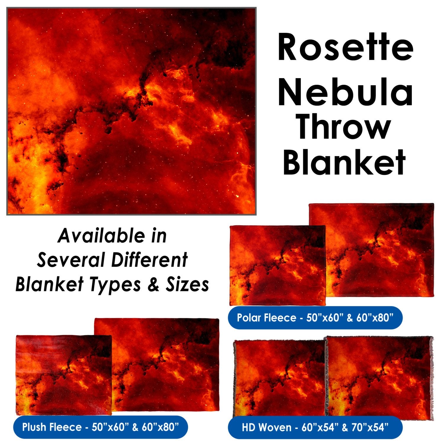 Rosette Nebula - Throw Blanket / Tapestry Wall Hanging