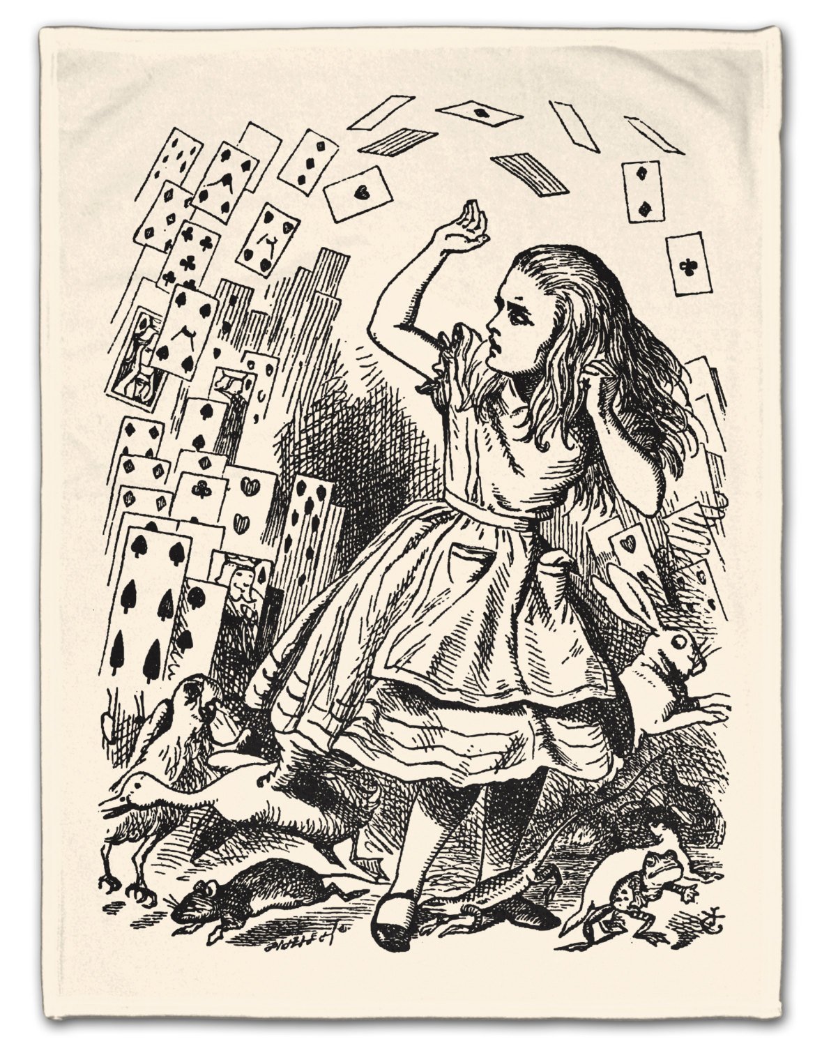 Alice in Wonderland - Alice and the Card Army - Throw Blanket / Tapestry Wall Hanging