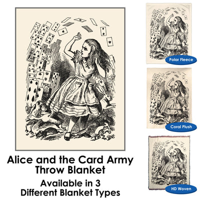 Alice in Wonderland - Alice and the Card Army - Throw Blanket / Tapestry Wall Hanging