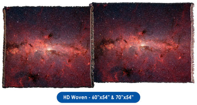 Infrared View of Milky Way Core Regions - Throw Blanket / Tapestry Wall Hanging