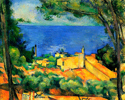 Paul Cézanne&#39;s "L&#39;Estaque with Red Roofs" (24" x 30") - Canvas Wrap Print