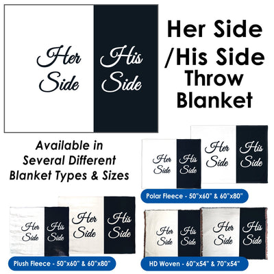 Her Side/His Side Throw Blanket / Tapestry Wall Hanging