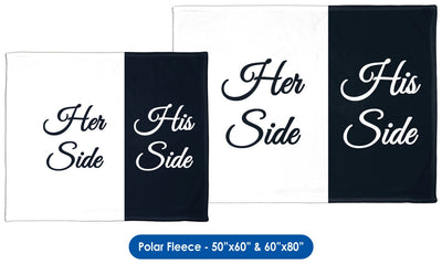 Her Side/His Side Throw Blanket / Tapestry Wall Hanging