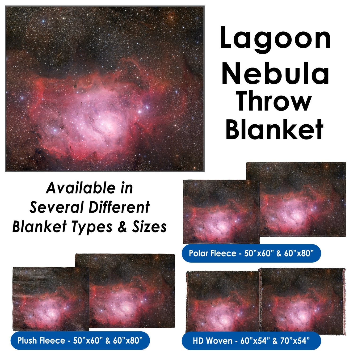 Lagoon Nebula - Throw Blanket / Tapestry Wall Hanging