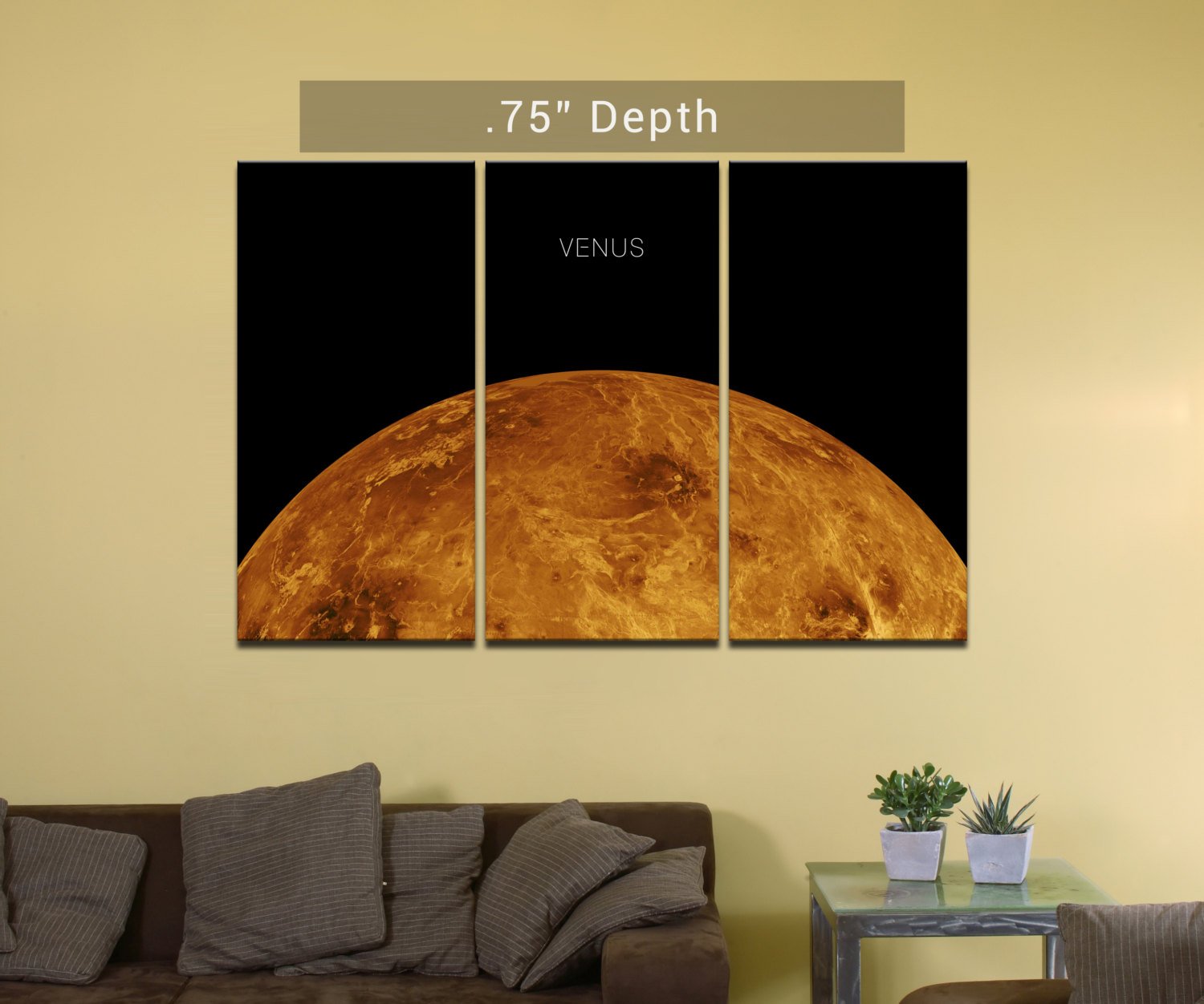 Planet Venus - 3 Canvas Split (.75" Depth)