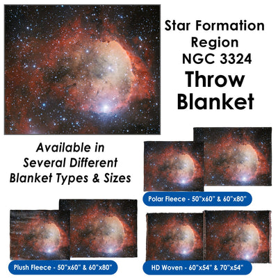 Star Formation Region NGC 3324 - Throw Blanket / Tapestry Wall Hanging