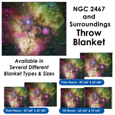 NGC 2467 and Surroundings - Throw Blanket / Tapestry Wall Hanging