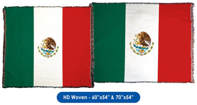 Mexican Flag Throw Blanket / Tapestry Wall Hanging