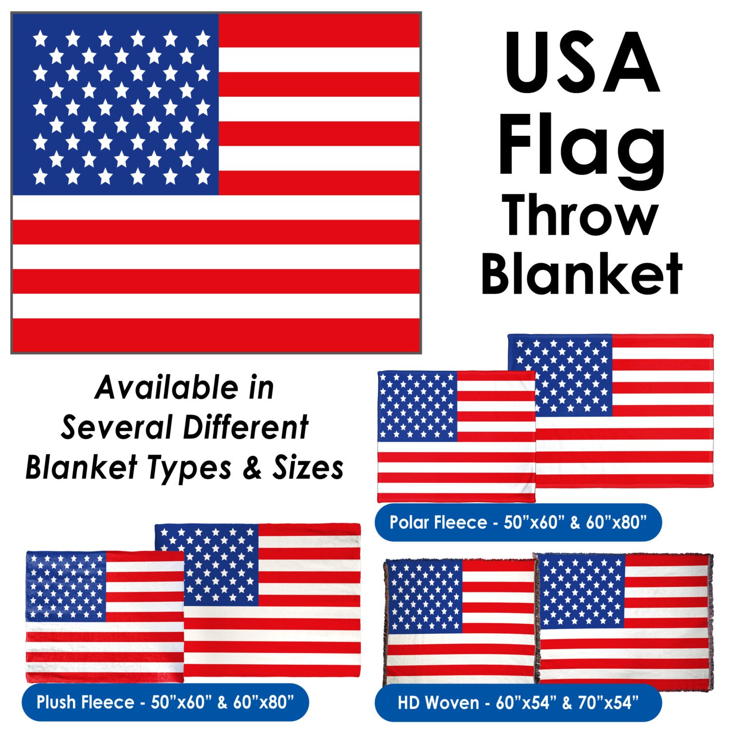 USA Flag Throw Blanket / Tapestry Wall Hanging