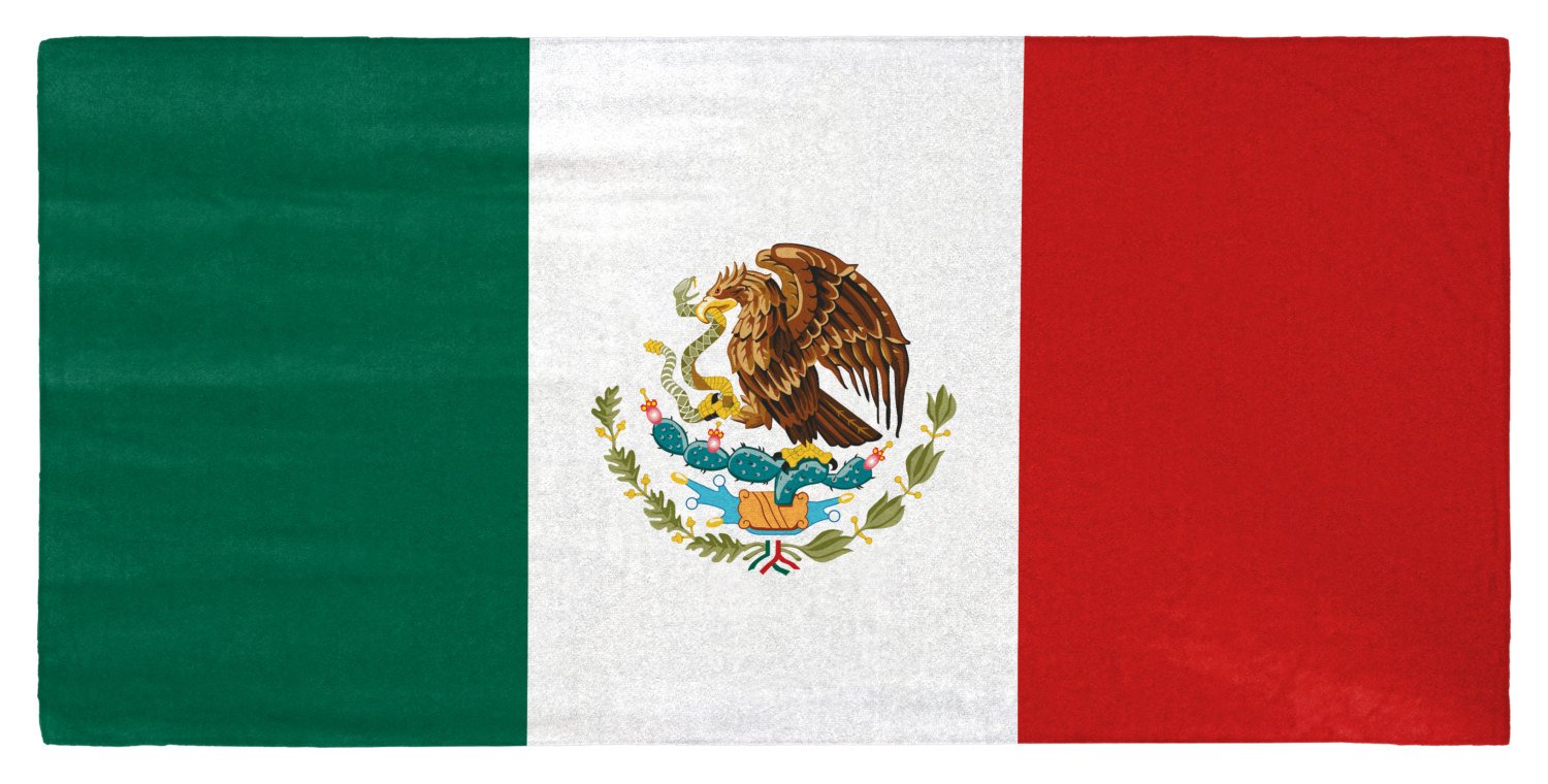 Mexican Flag 30" x 60" Microfiber Beach Towel